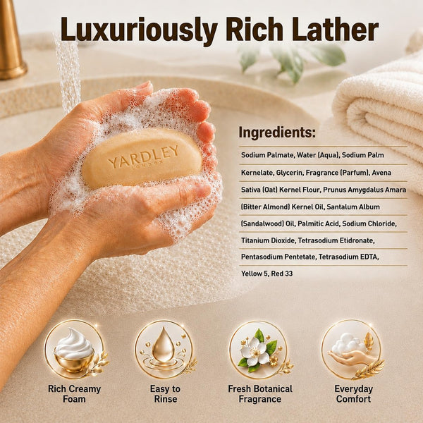Yardley London Bath Bar Oatmeal Almond 4 oz