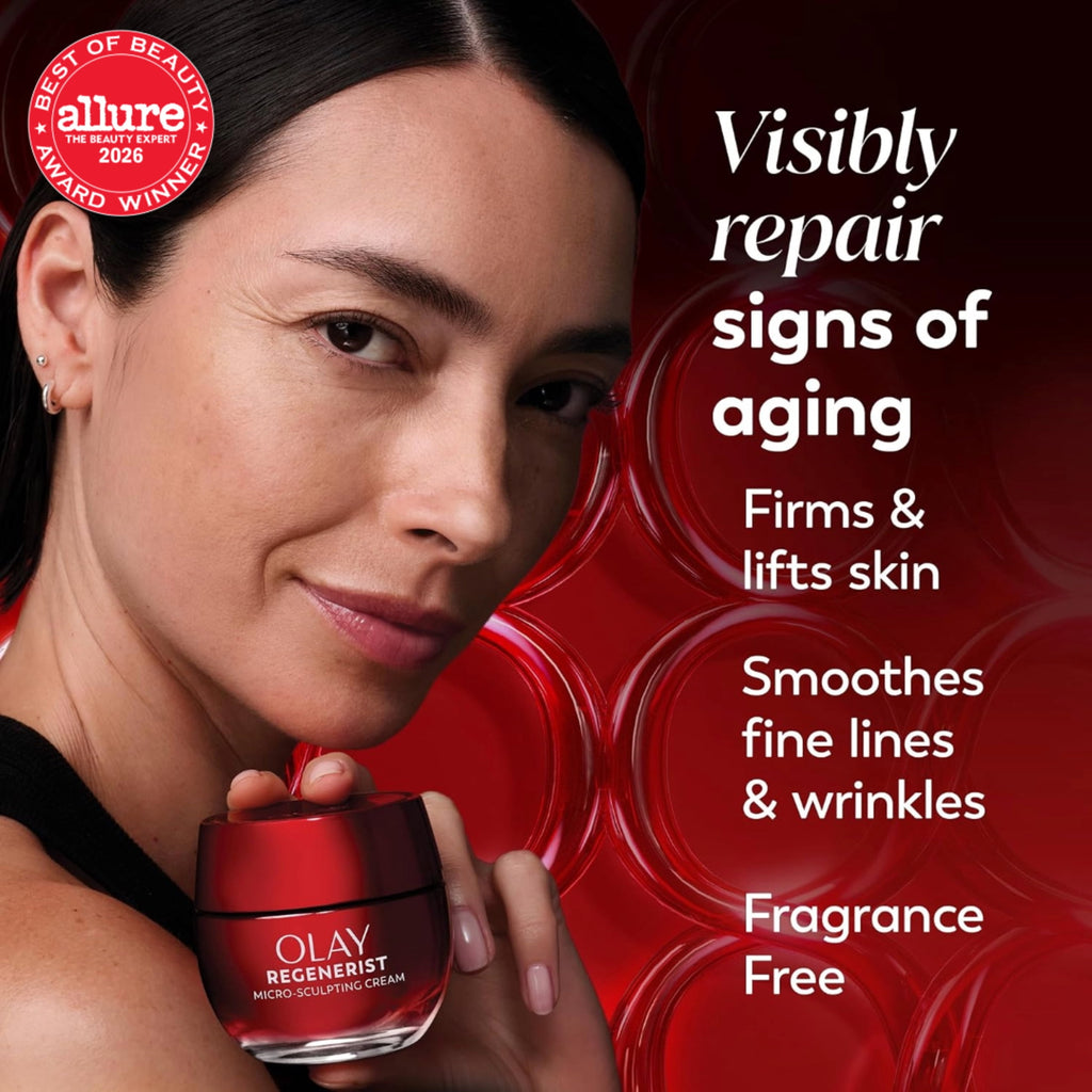Olay Face Moisturizer, Regenerist Micro-Sculpting Anti-Aging, Fragrance-Free, 1.7fl oz