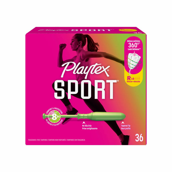 Playtex Sport Tampons, Unscented, Regular (36 Count)