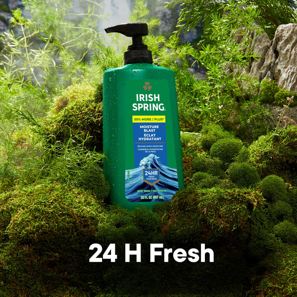 Irish Spring Body Wash for Men, Moisture Blast Body Wash Pump, 30 Oz