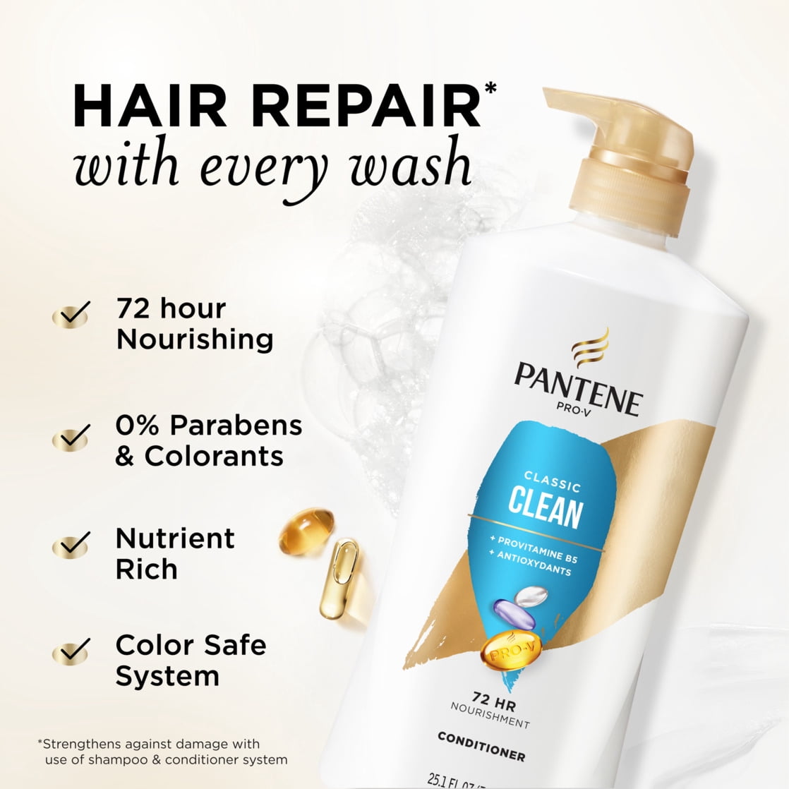 Pantene Pro-V Conditioner Classic Clean, Shine Enhancing, 25.1 fl oz