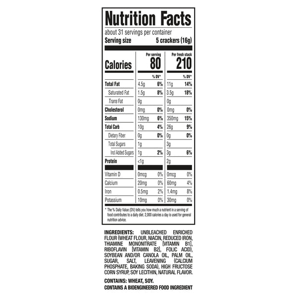 RITZ Fresh Stacks Original Crackers, Travel Snacks, Family Size, 17.8 oz (12 Multi Snack Packs)