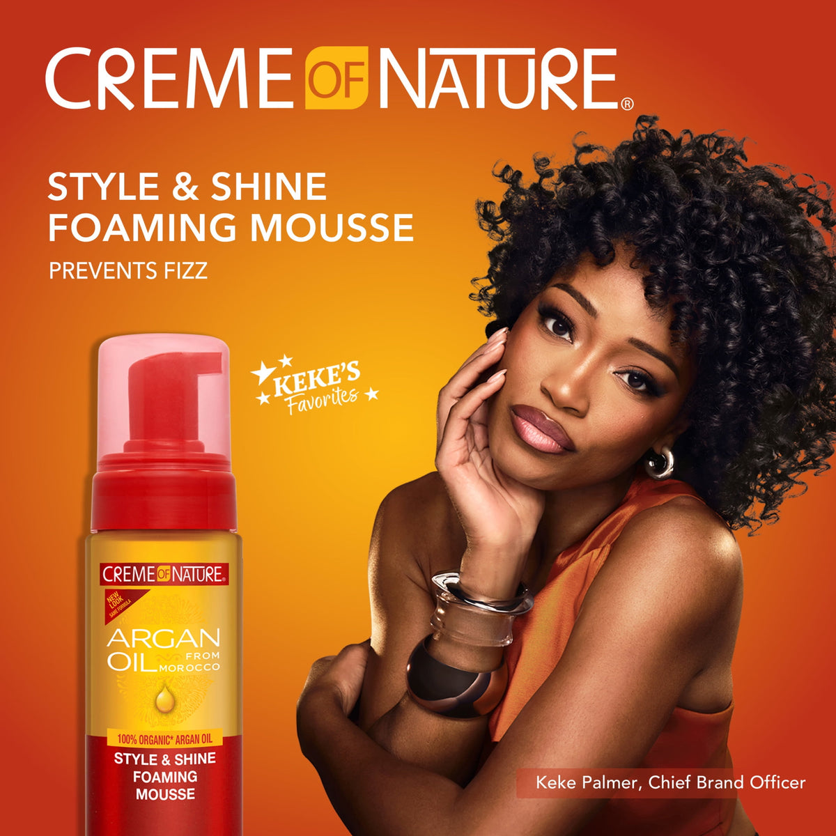 Creme of Nature Argan Oil Style & Shine Foaming Mousse, Curl Defining, 7 fl oz