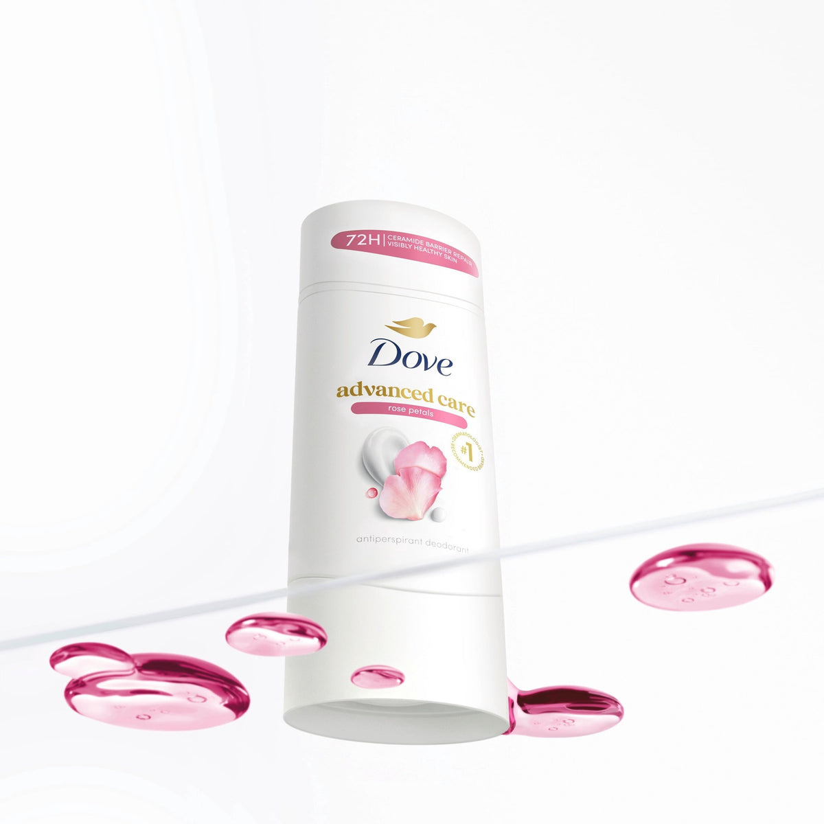 Dove Advanced Care Antiperspirant Deodorant Stick For Soft, Resilient Skin After Shaving, Rose Petals With 72-Hour Sweat & Odor Protection, 2.6 oz