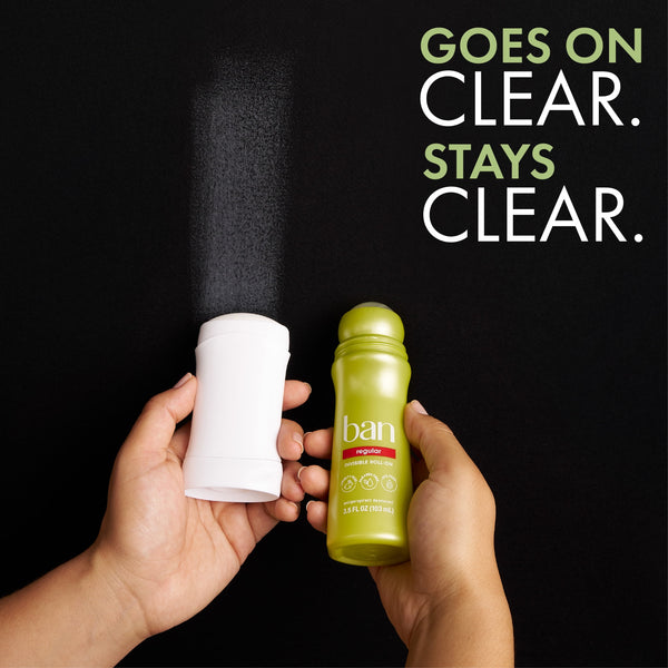 Ban Invisible Roll-on Antiperspirant and Deodorant for Women and Men, Regular Scent, 3.5 fl oz
