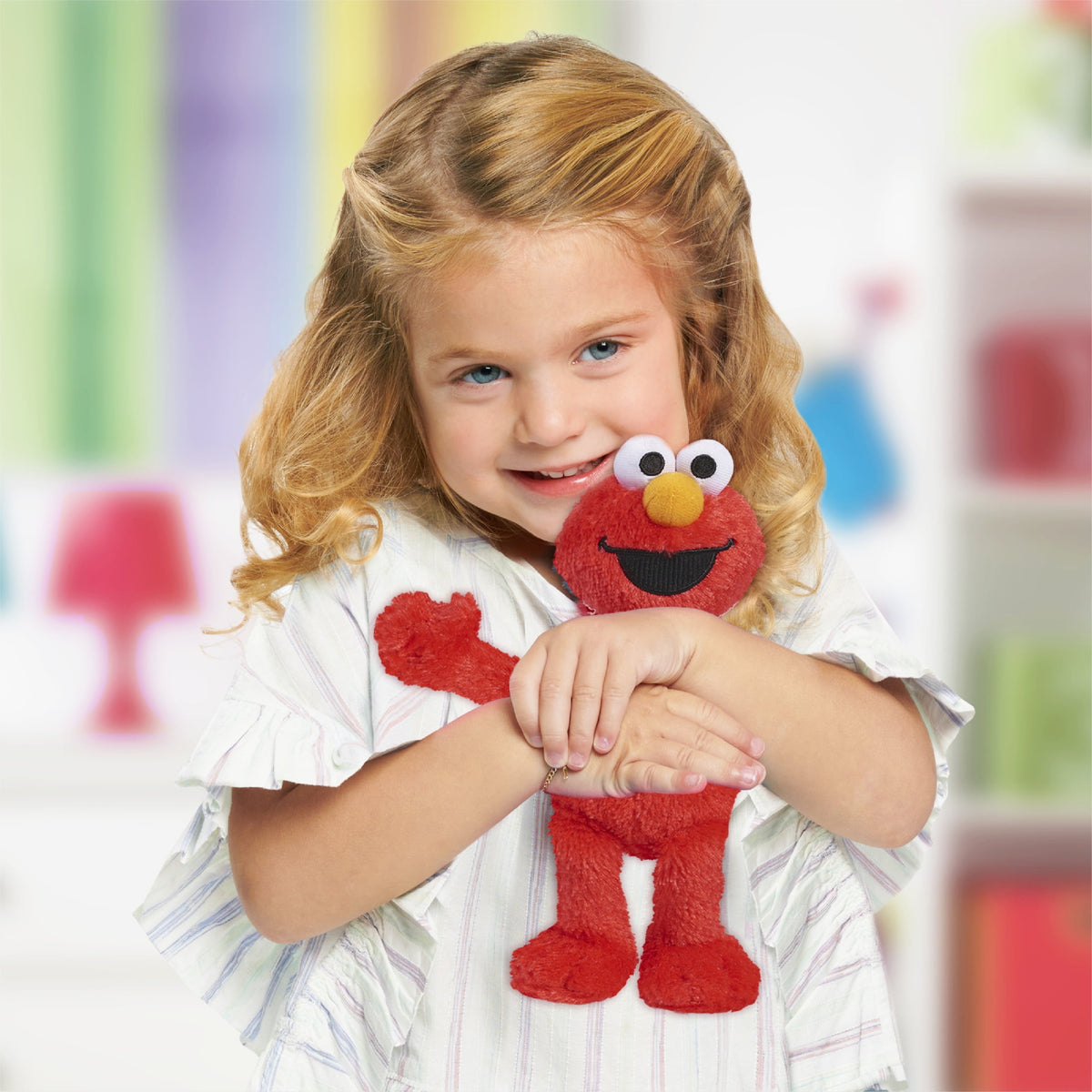 Sesame Street Friends 8-inch Elmo Sustainable Plush Stuffed Animal, Kids Toys for Ages 18 month