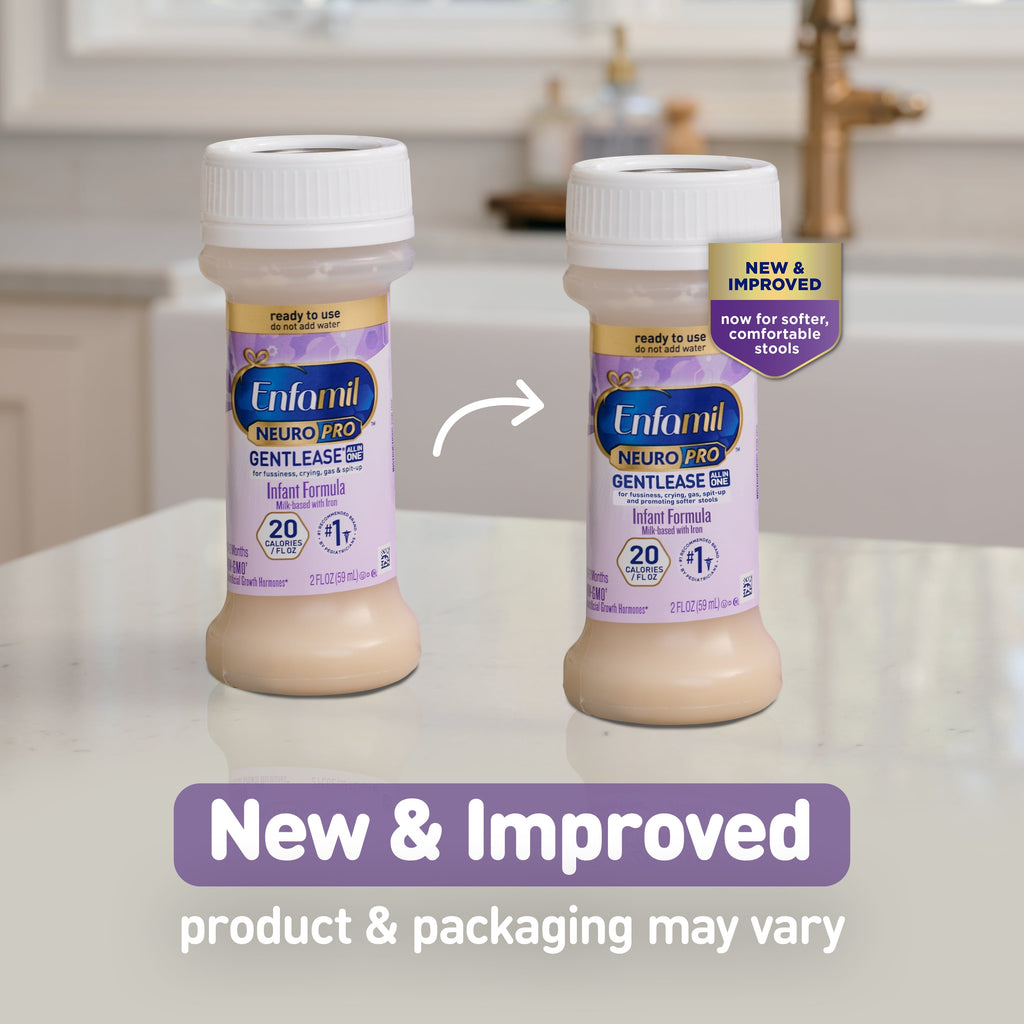Enfamil NeuroPro Gentlease Ready-to-Feed Baby Formula for Easing Fussiness, Gas, Spit-up in 24hrs, 2 fl oz Bottle, 6 Count