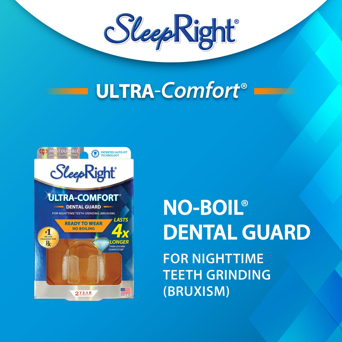 SleepRight Ultra-Comfort Dental Guard for Nighttime Teeth Grinding, 1 Each
