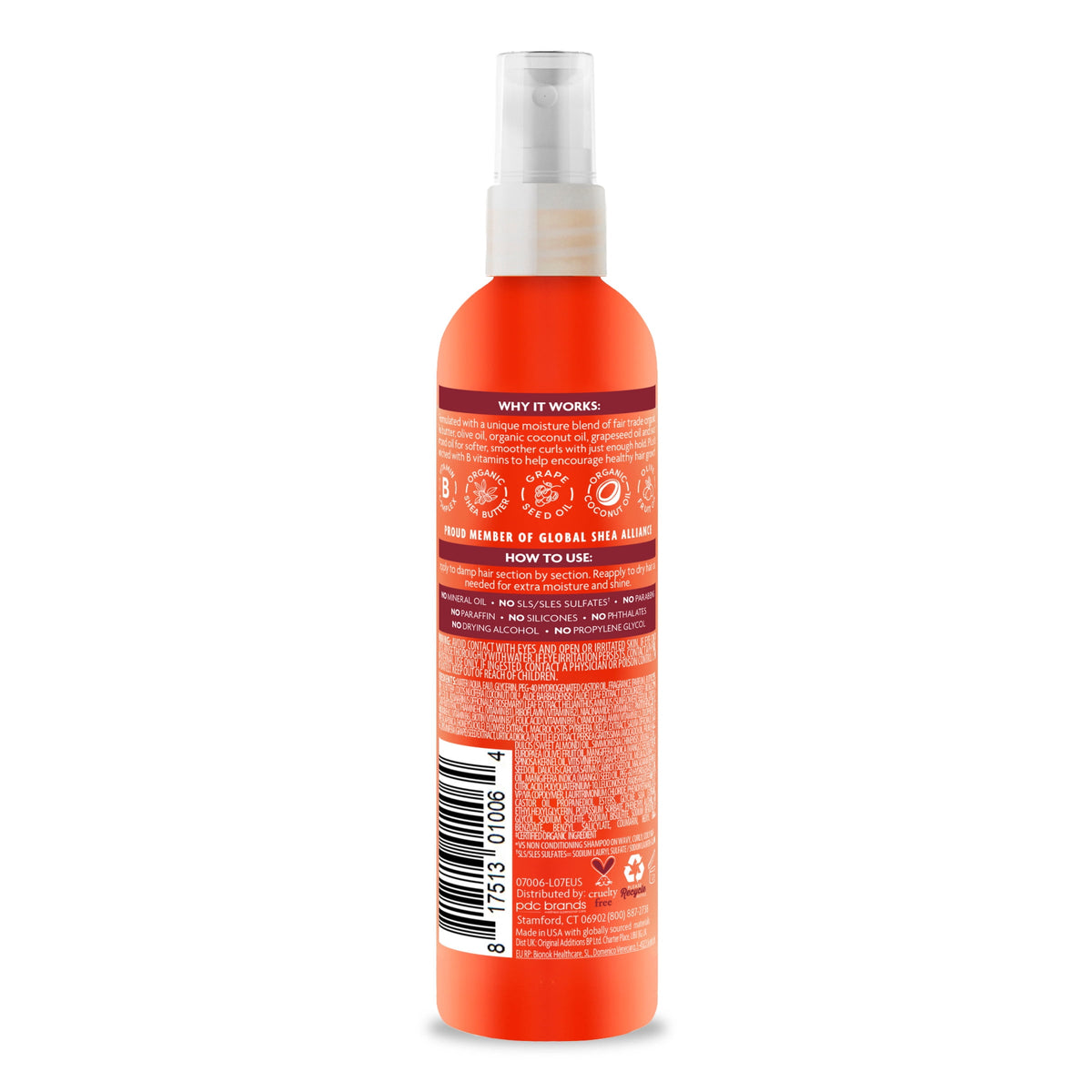 Cantu Coconut Oil Shine & Hold Mist with Shea Butter, 8 fl oz