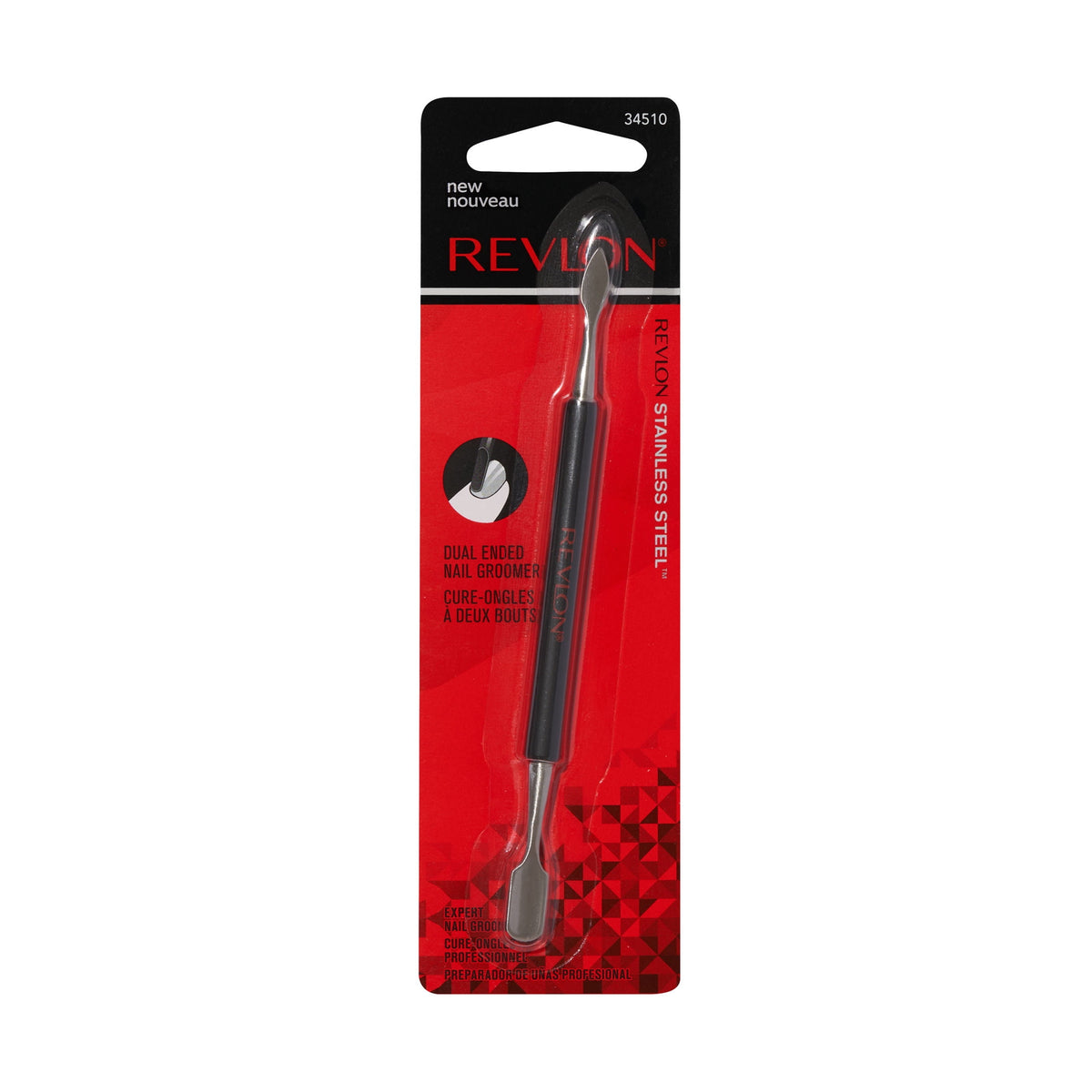 Revlon Cuticle Pusher and Nail Cleaner, Black