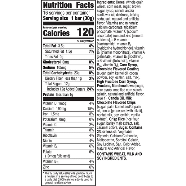 Golden Grahams Cereal Treat Bars, S'mores, Snack Bars, Value Pack, 16 Count, 16.96 oz