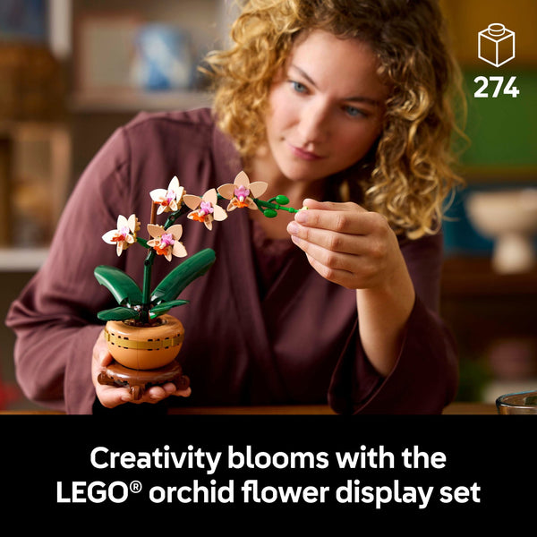 LEGO Botanicals Mini Orchid Building Set 10343, Artificial Plant Home Decor for Adults 18+