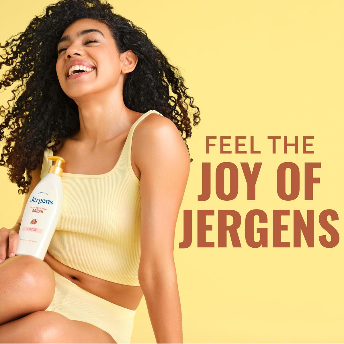 Jergens Deep Restoring Argan Oil Moisturizer, Soothing Body and Hand Lotion with Reviving Argan Oil and Vitamin E, Oil-Infused, Dermatologist Tested