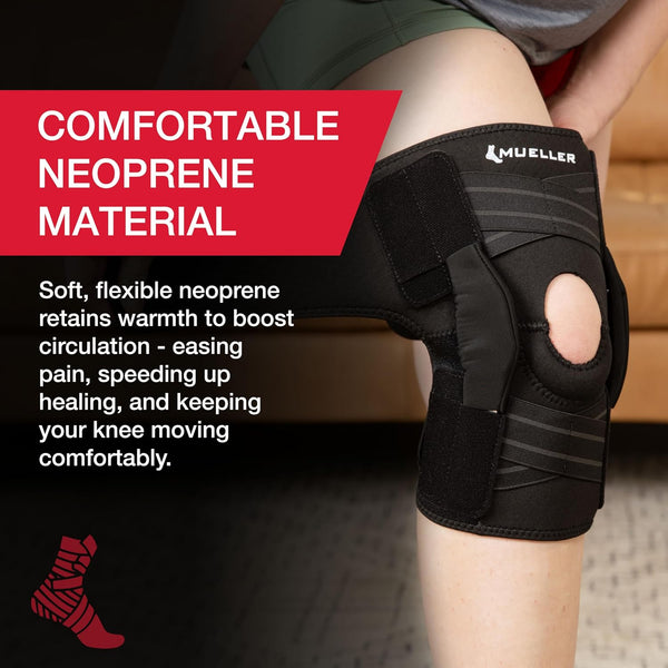 MUELLER Sports Medicine Self Adjusting Hinged Knee Brace for Men and Women, Knee Stabilizer for Compression and Pain Relief Support, Ideal