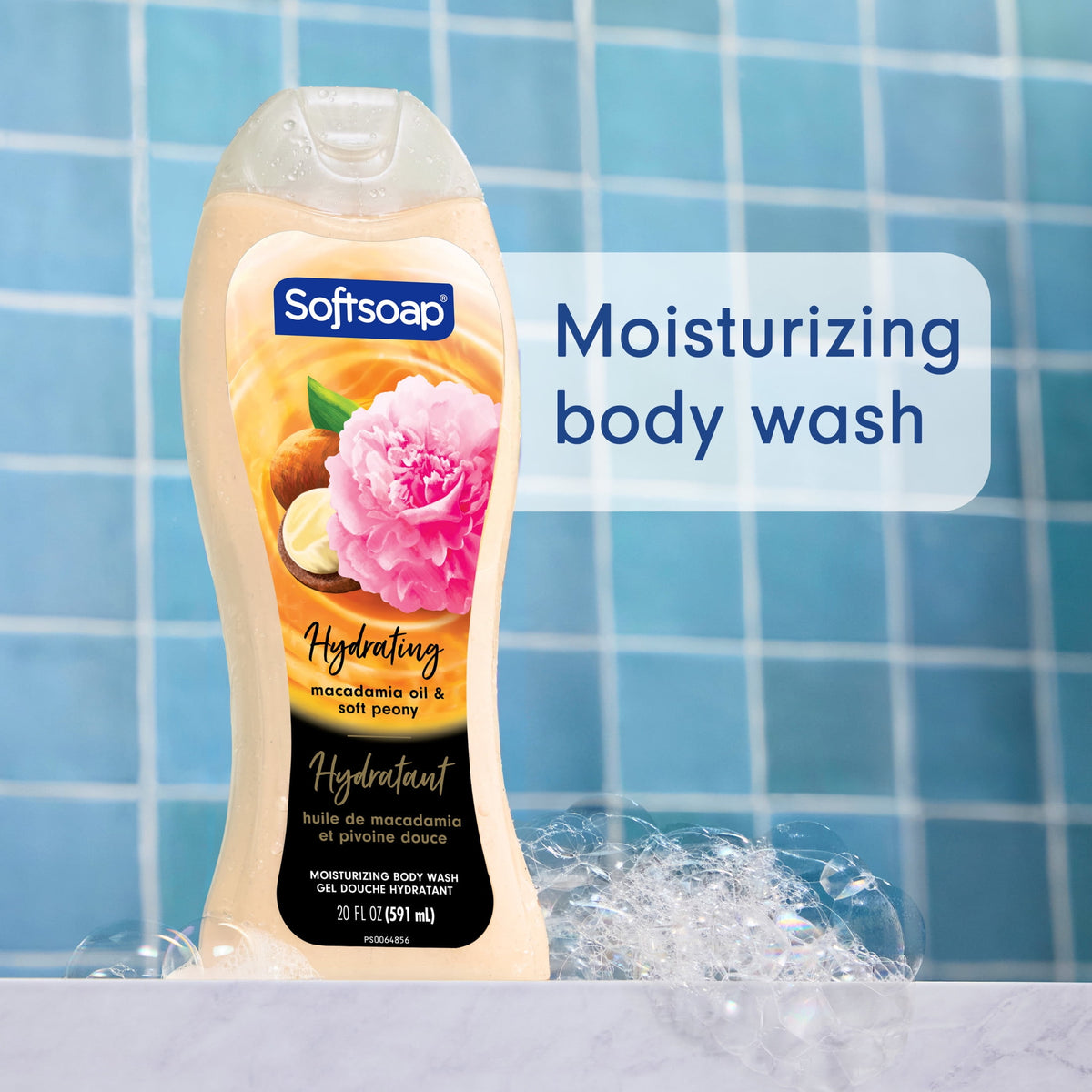 Softsoap Luminous Oils Moisturizing Body Wash, Macadamia Oil and Soft Peony Scent, 20 fl oz