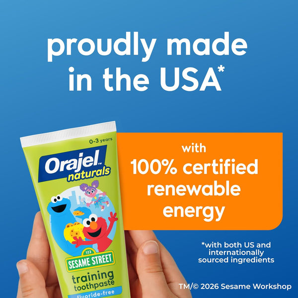 Orajel Naturals Fluoride-Free Toothpaste and Toothbrush for Ages 0-3, 1 Oz