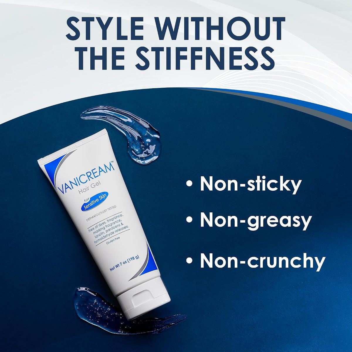 Vanicream Hair Gel, Styling Gel with Firm Hold & Non-Greasy Finish, 7 Oz