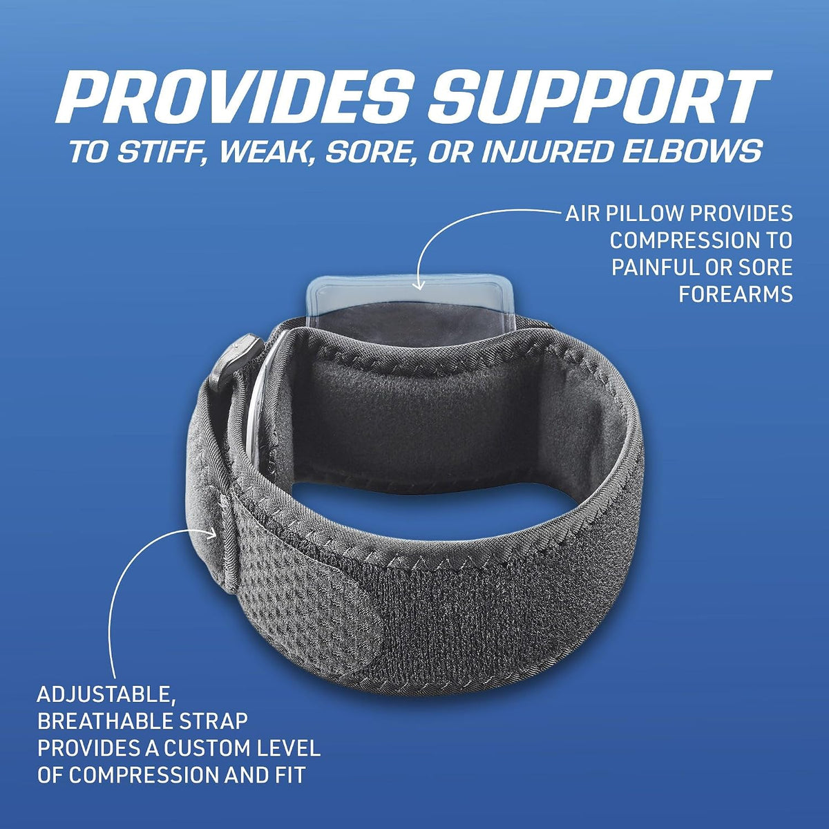 ACE Tennis Elbow Support, One Size, Adjustable, 1 Count