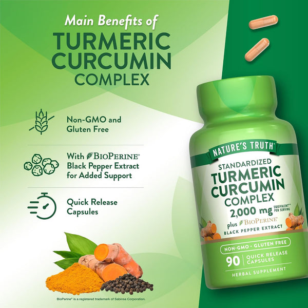 Nature's Truth Turmeric Curcumin Capsules Supplement