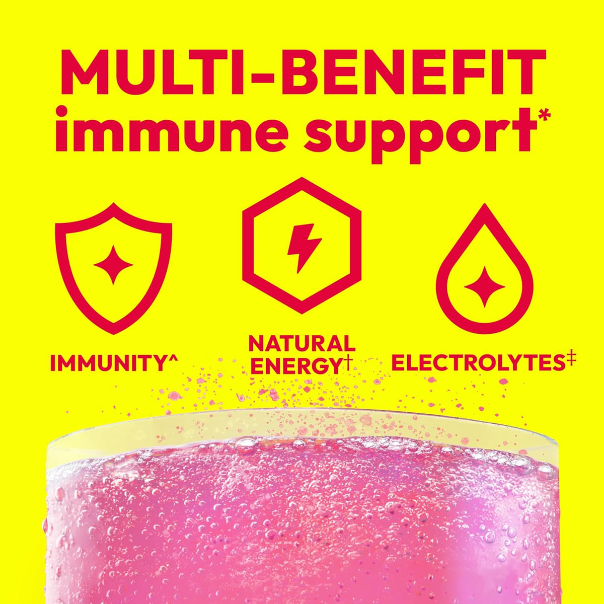 Emergen-C Vitamin C 1000mg Immune Support Powder, Raspberry, 30 Packets