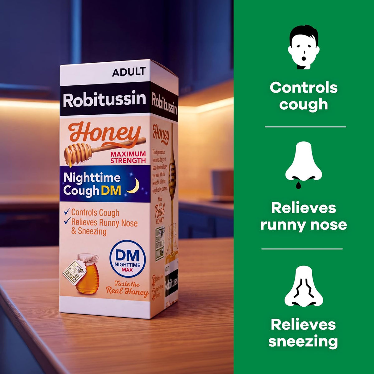Robitussin Honey Nighttime Cough DM Max, 4 fl oz