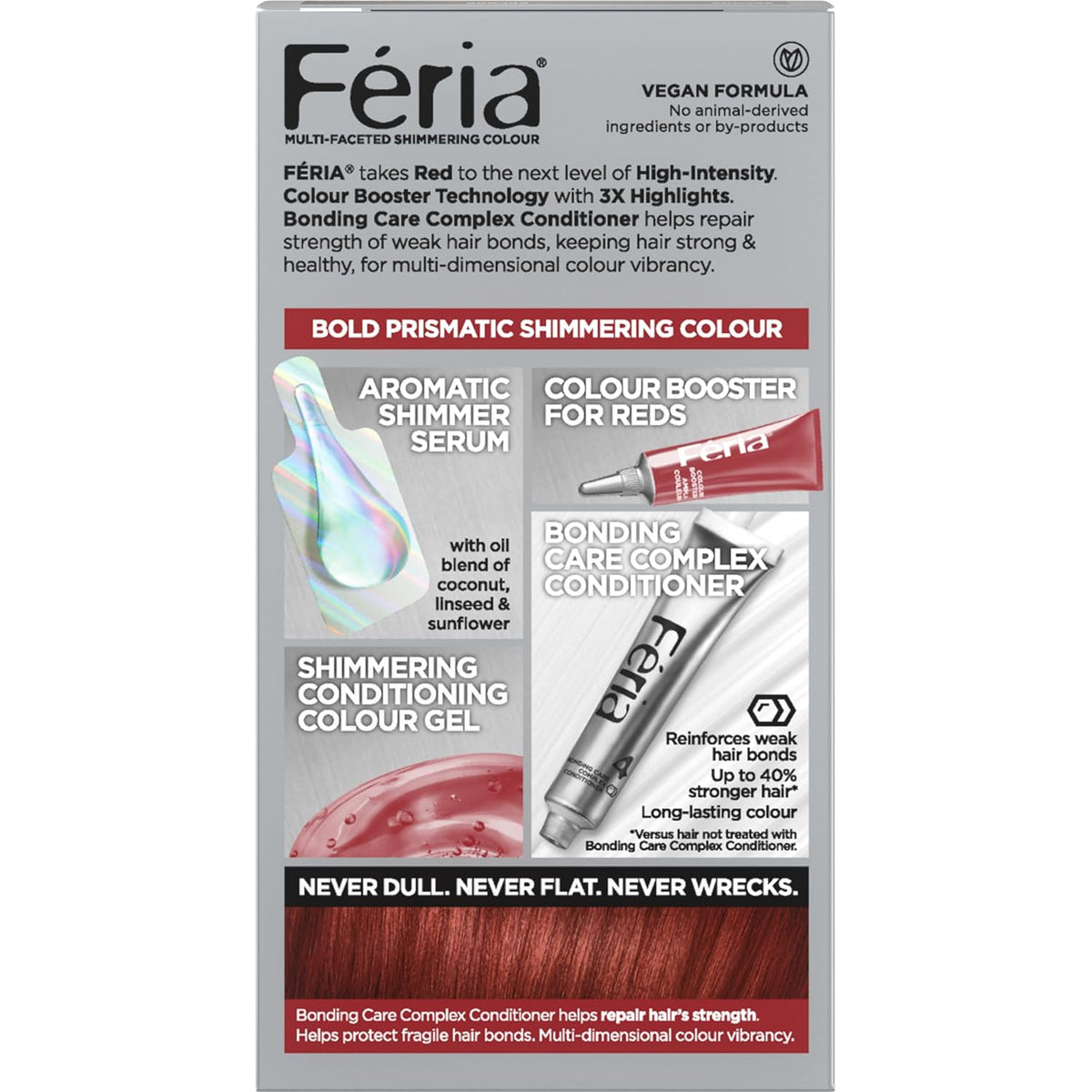 L'Oreal Paris Feria Multi-Faceted Shimmering Permanent Hair Color, R68 Ruby Rush (Rich Auburn True Red), Pack of 1 Hair Dye Kit