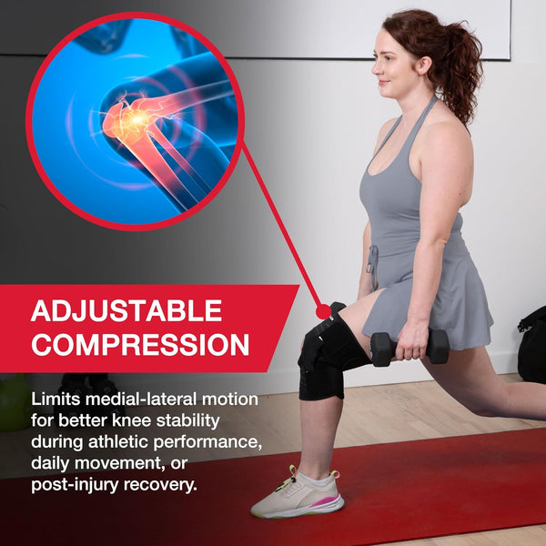 MUELLER Sports Medicine Self Adjusting Hinged Knee Brace for Men and Women, Knee Stabilizer for Compression and Pain Relief Support, Ideal