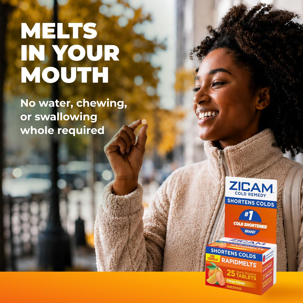 Zicam Cold Remedy RapidMelts, Citrus Flavor, 25 Count