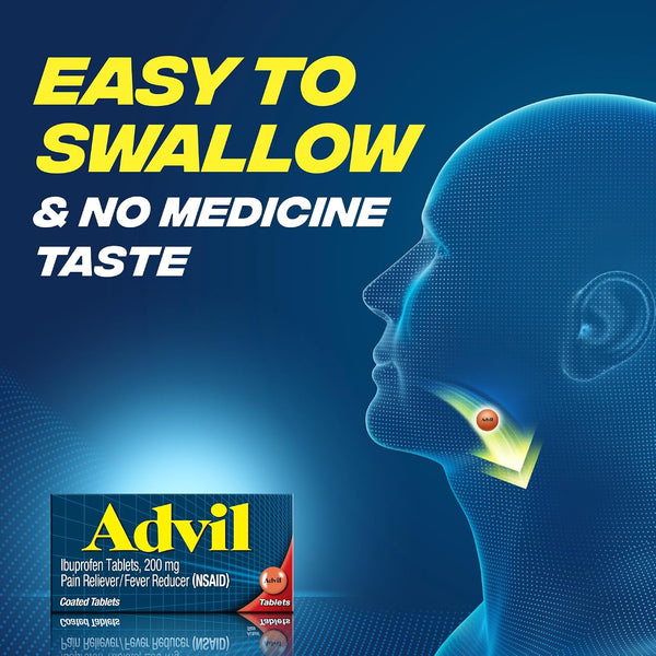 HALEON Advil Tablets, Ibuprofen 200mg, Pain Relief, 24 Tablets