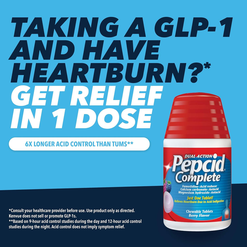 Pepcid Complete Acid Reducer + Antacid Chews, 10mg Famotidine, 50 Ct