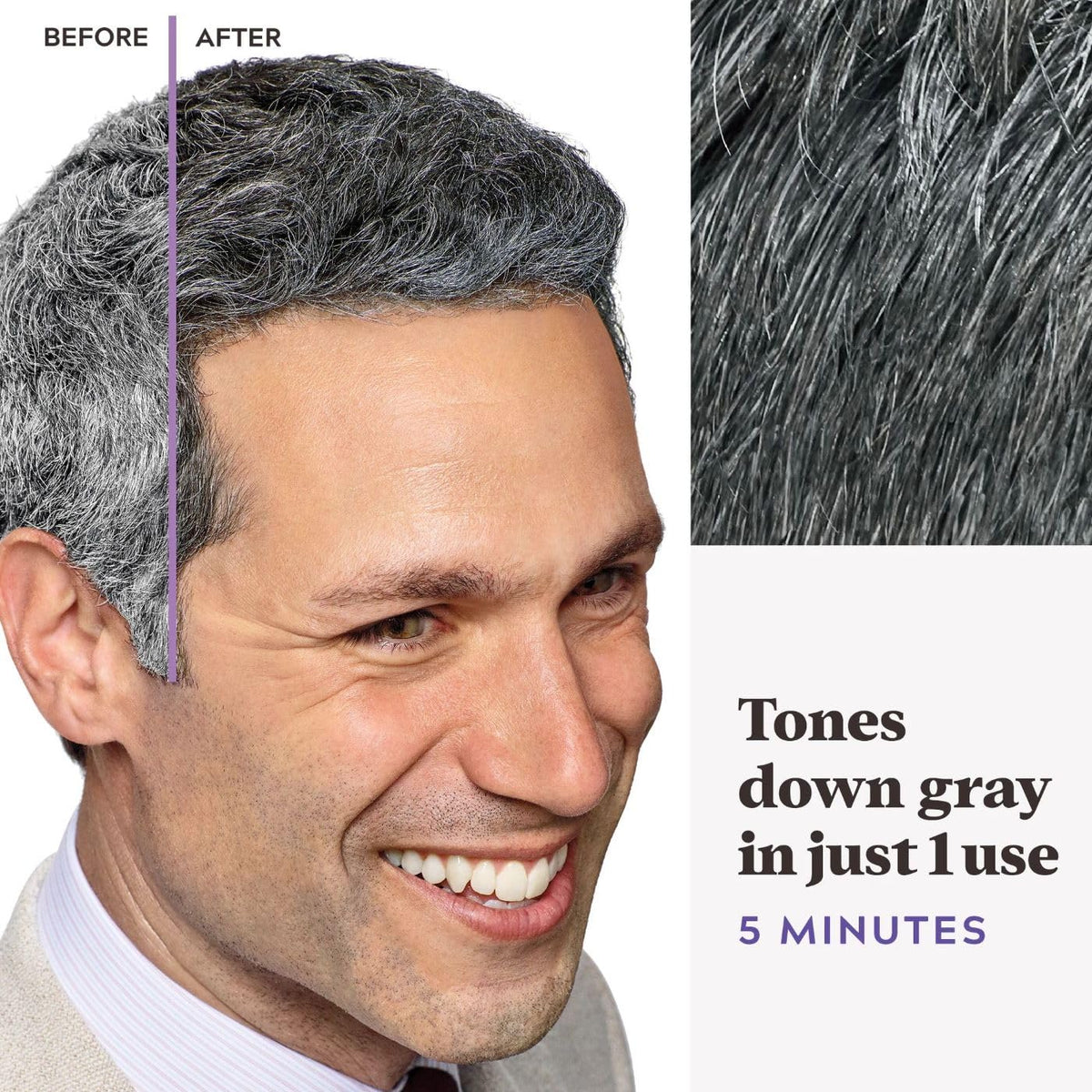 JUST FOR MEN Touch of Gray, Salt & Pepper Look, Black T-55 (1 Pack)