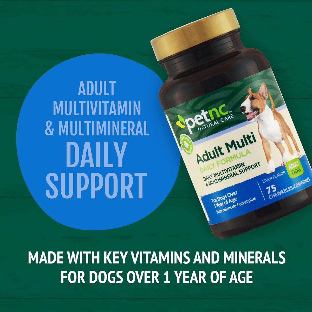 Petnc Adult Multi Chewables (75 Count), Daily Dog MultiVitamin & Multimineral Support, Includes Zinc, Magnesium & More, Supports Overall Health