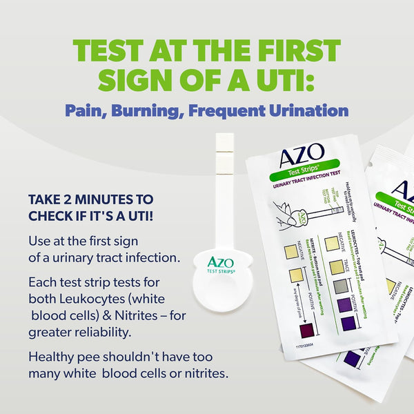 AZO Urinary Tract Infection (UTI) Test Strips, Results in 2 Mins, 3 Count