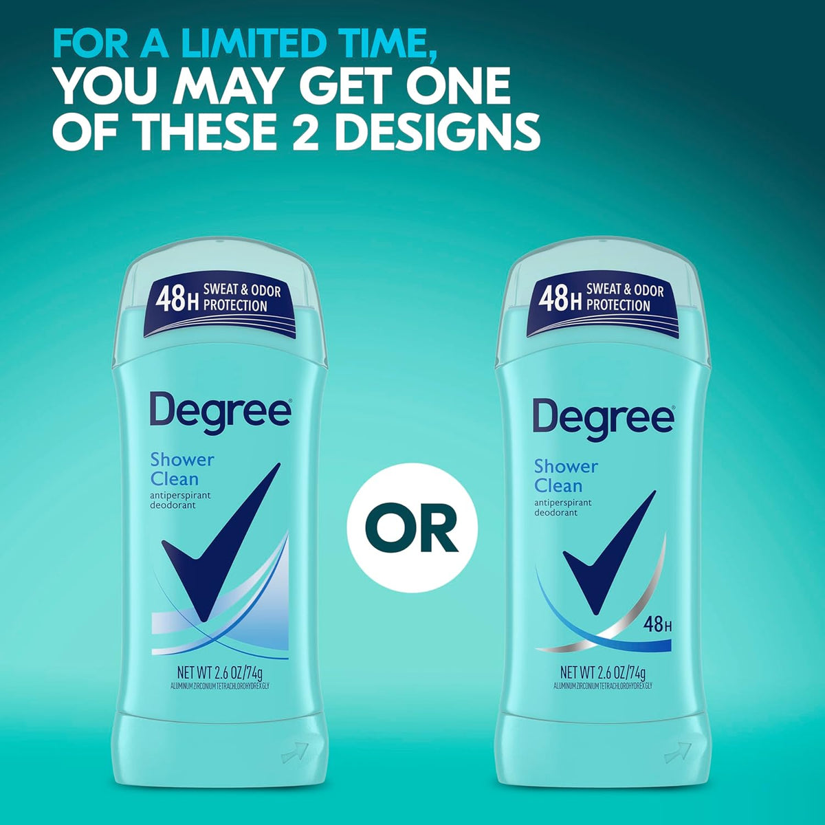 Degree Original Antiperspirant Deodorant Shower Clean 2.6 oz