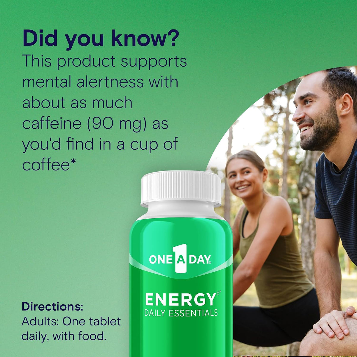 One A Day Energy Daily Essentials Multivitamin, Energy Supplement to Support Mental Alertness and Immune Health with Vitamins A C, D, E, Zinc