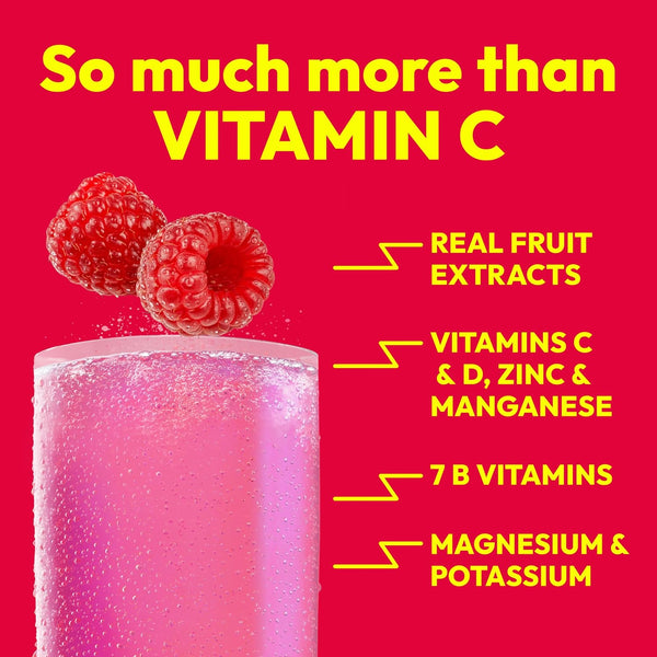 Emergen-C Vitamin C 1000mg Immune Support Powder, Raspberry, 30 Packets