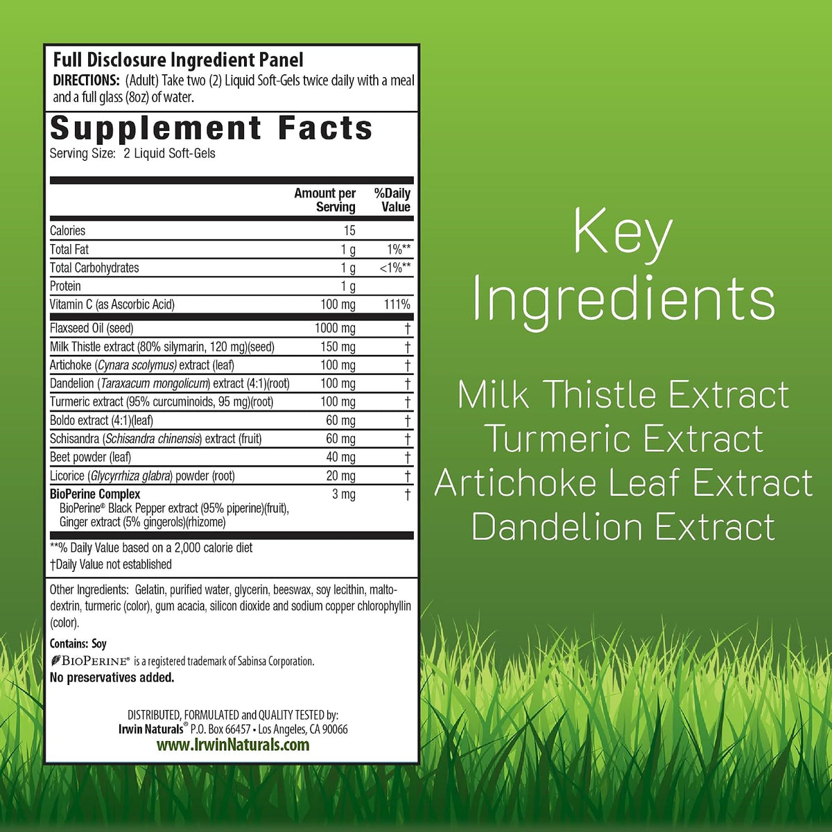 Irwin Naturals Milk Thistle Liver Detox Supplement | 60 Softgels