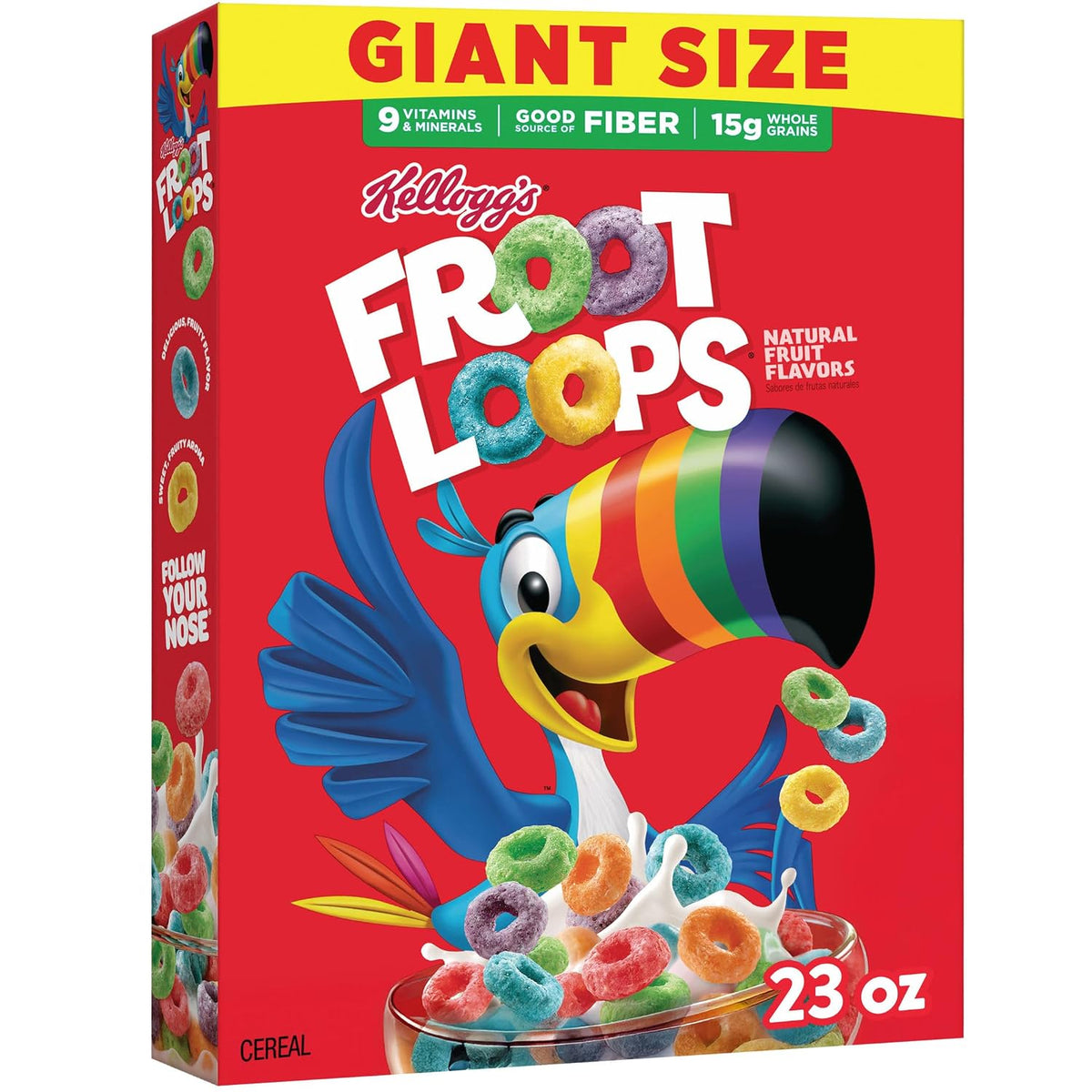 Kellogg's Froot Loops Original Giant Size Breakfast Cereal 23 oz
