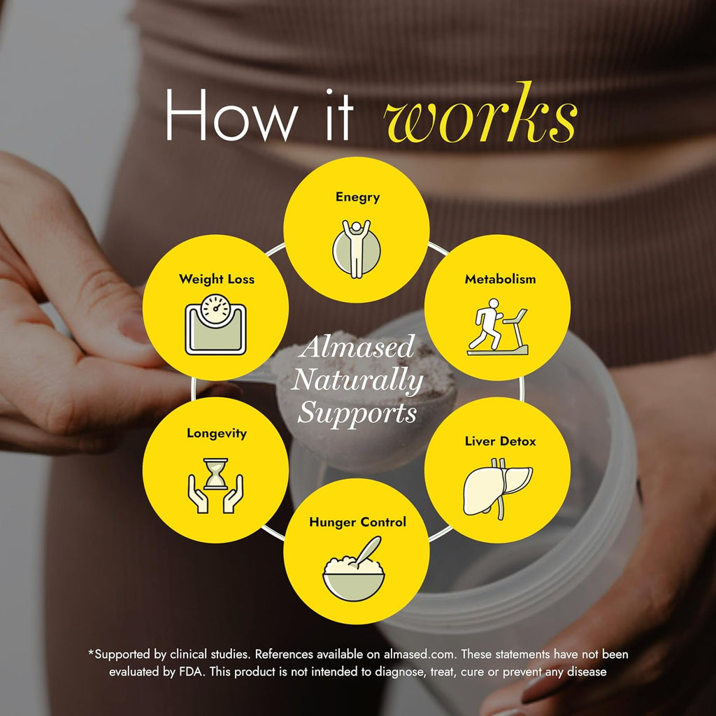 Almased Vanilla Meal Replacement Shake, Weight Loss Protein, 2-Pack + Scoop