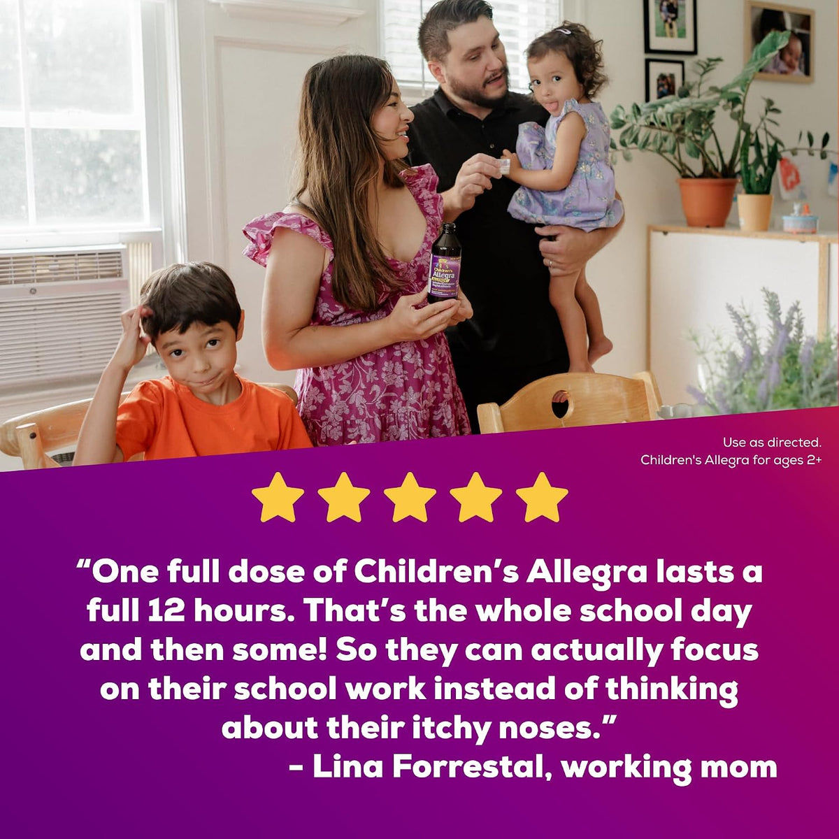 Allegra Children's 12-Hour Allergy Relief Liquid, Berry Flavor, 8 oz.