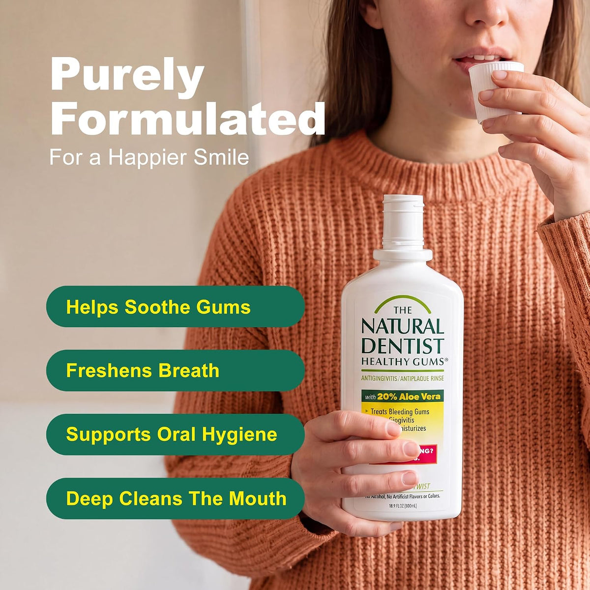 The Natural Dentist Peppermint Twist Alcohol Free Mouthwash, 16.9 oz