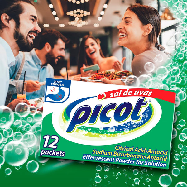 SAL DE UVAS PICOT Effervescent Antacid Powder, 12 Packets (1 Box x 12)