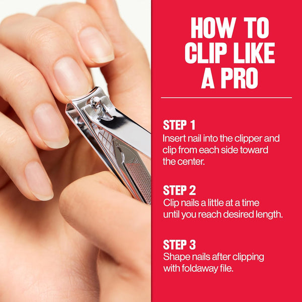 Revlon Nail Clipper with File, Silver, 1 Count