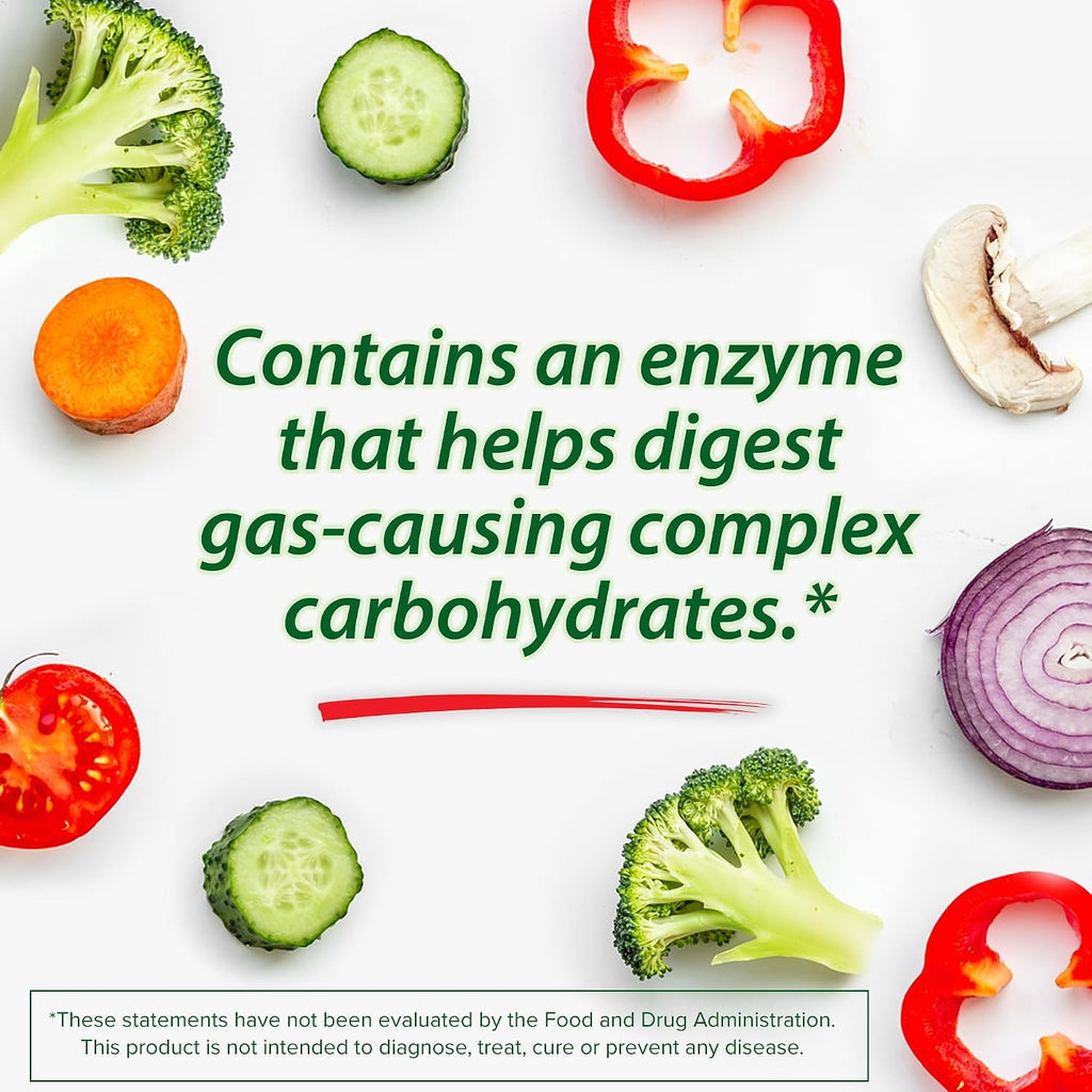 Beano Digestive Enzyme, Helps Prevent Gas & Bloating, 100 Tablets