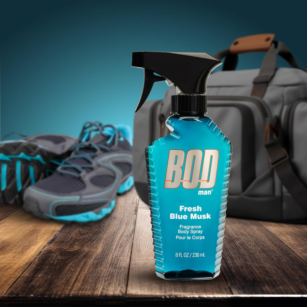 BOD man Fragrance Body Spray, Fresh Blue Musk, 8 fl oz