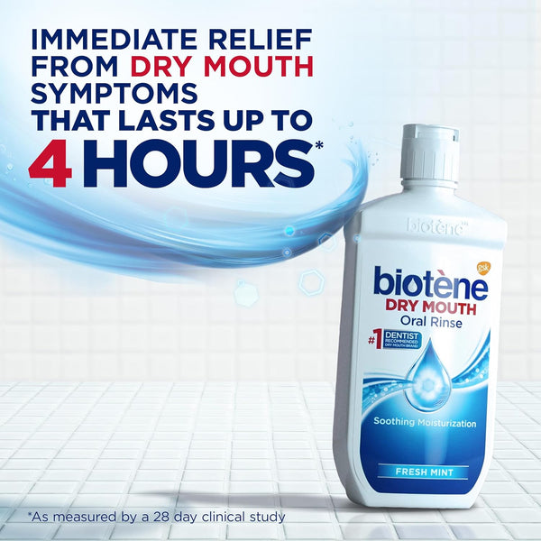 Biotene Oral Rinse Mouthwash for Dry Mouth, Fresh Mint, 16 fl oz