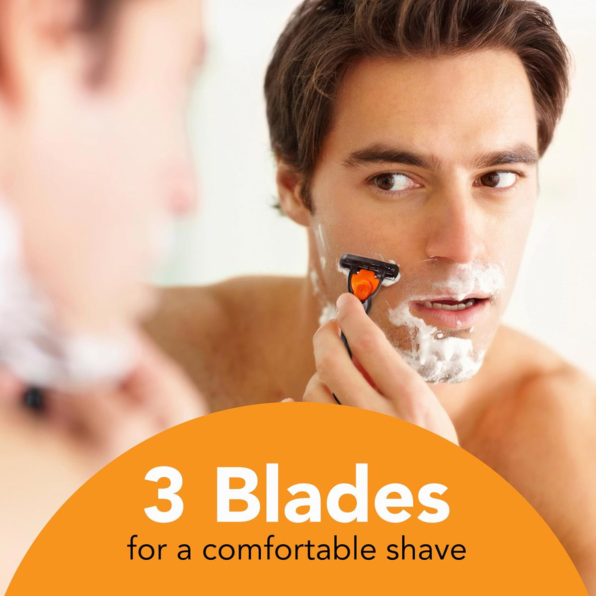 BIC Comfort 3 Refillable Razor Set, 1 Handle and 6 Cartridges for Men