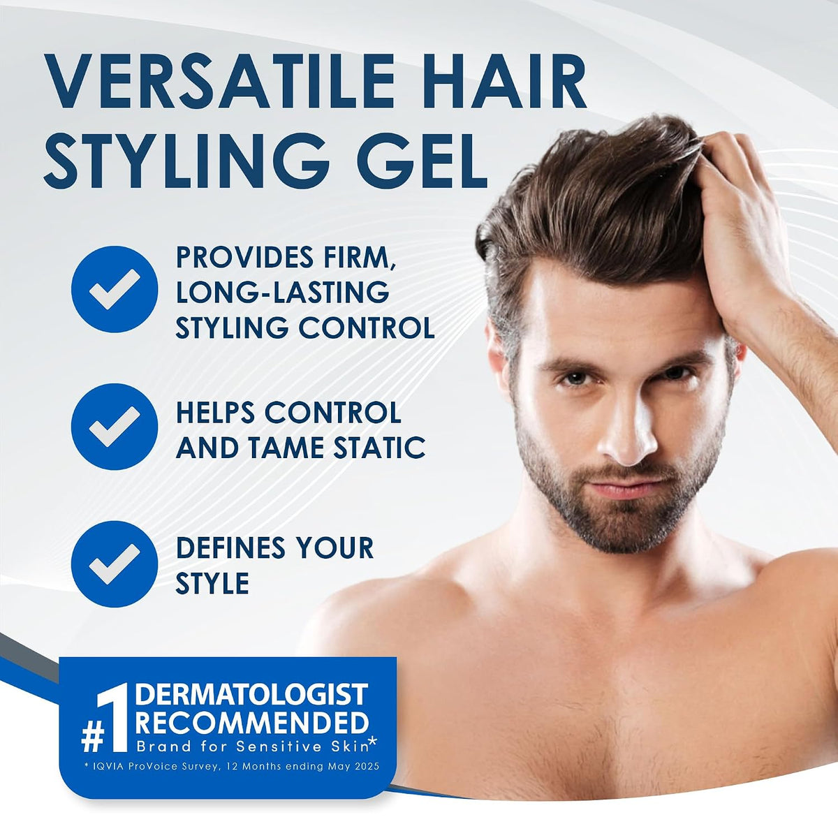 Vanicream Hair Gel, Styling Gel with Firm Hold & Non-Greasy Finish, 7 Oz