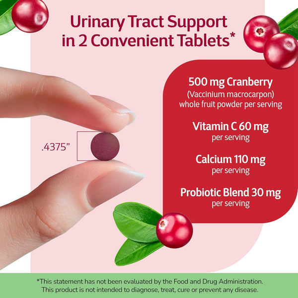 21st Century Cranberry Plus Probiotic Tablets, Urinary Support, 60ct
