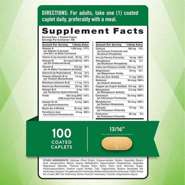 Nature's Truth ABC Complete Multivitamin Supplement for Men and Women